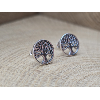 Echt zilveren oorbel stekers levensboom